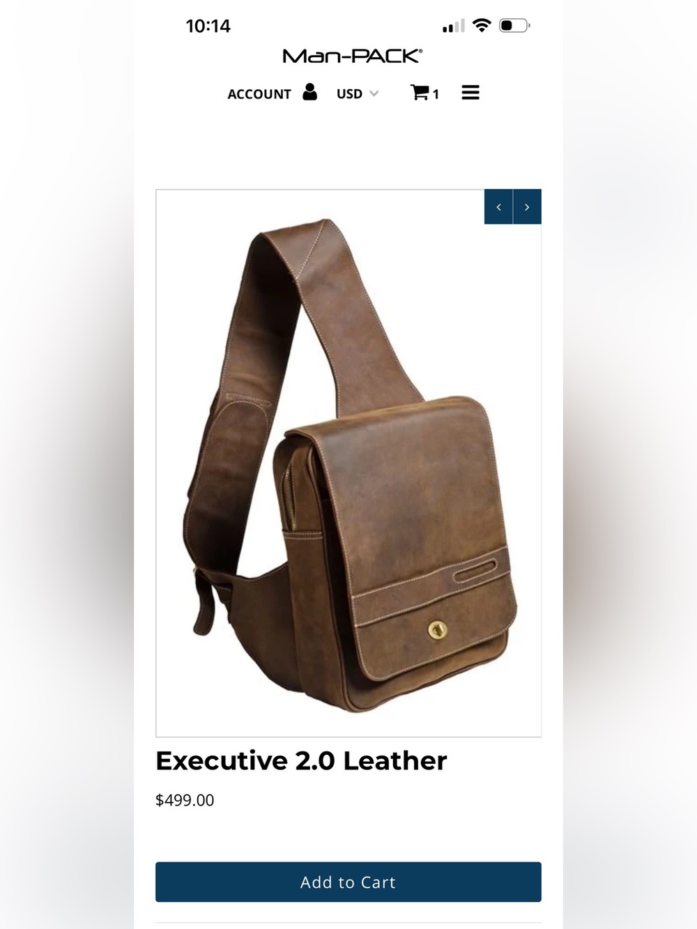 NWOT platinum edition Man-PACK premium top grain, oil wax, buffalo leather
